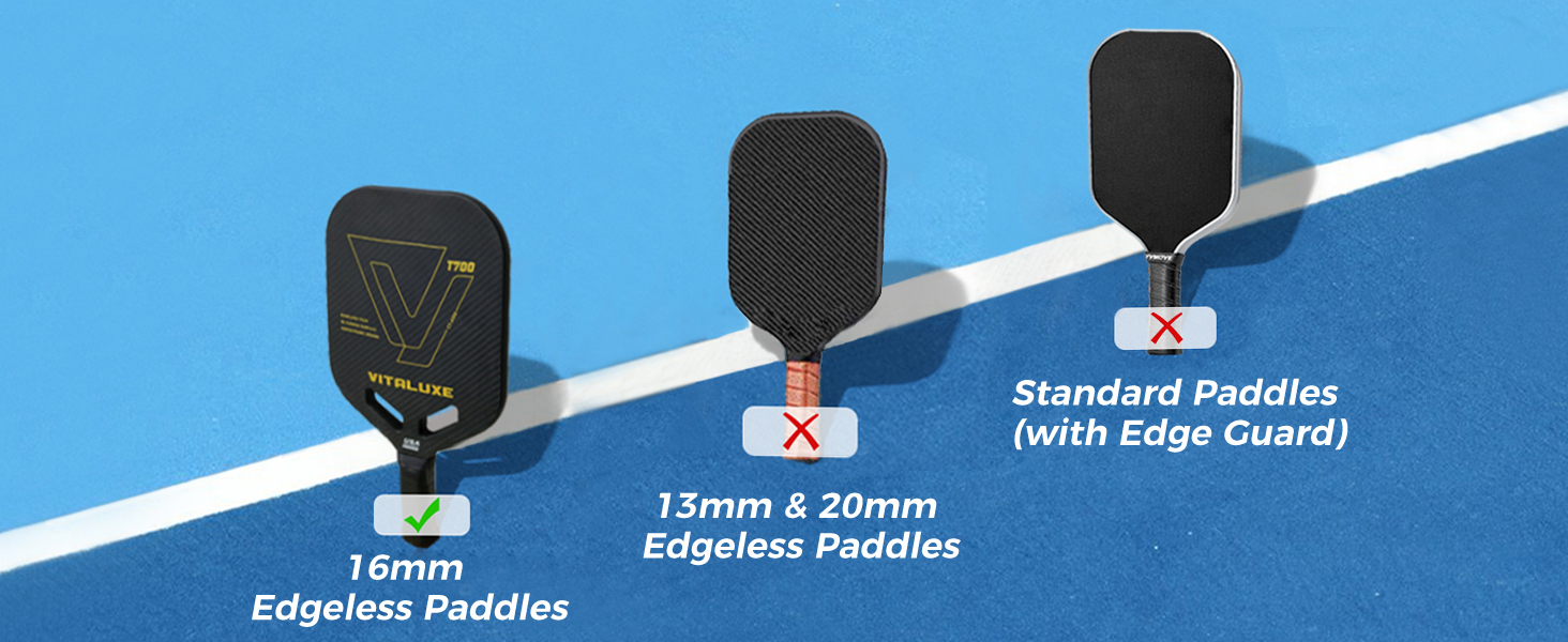 VITALUXE Pickleball Weighted Tape for 16mm Edgeless Paddles | Edge Guard | Lead Tape Alternative | No Glue | Easy Install and Replace