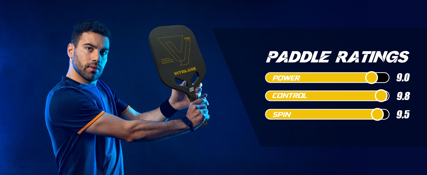 Carbon Fiber Pickleball Paddle, Edgeless T700+3K Textured Carbon Friction Surface，Thermoformed Pickleball Paddle with Aerodynamic Design Used for tournaments, Power & Control & Spin Max