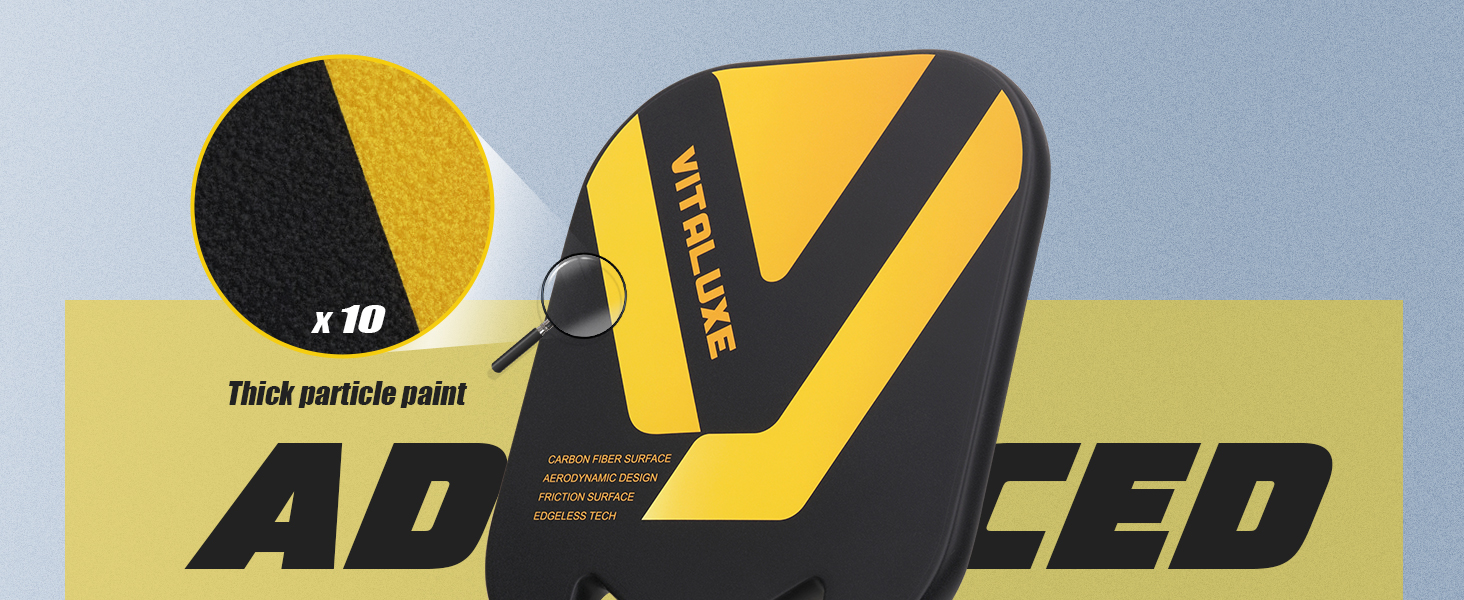 Carbon Fiber Pickleball Paddle, Edgeless T700+3K Textured Carbon Friction Surface，Thermoformed Pickleball Paddle with Aerodynamic Design Used for tournaments, Power & Control & Spin Max