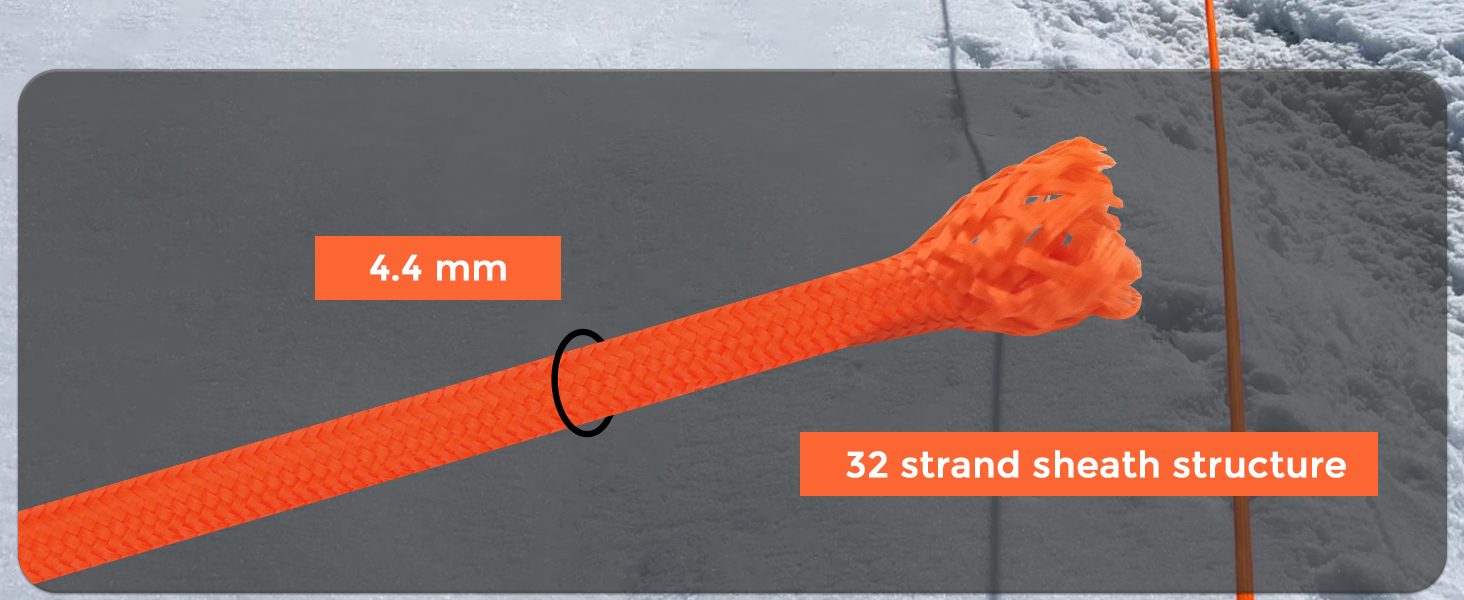 VITALUXE  1200lb Paracord Rope, 4.4mm 15 Triple Strands Paracord, Heavy Duty Tactical Parachute Cord for Survival Gear, Camping, Hiking, and Ideal for Bracelets, Lanyards, Type III